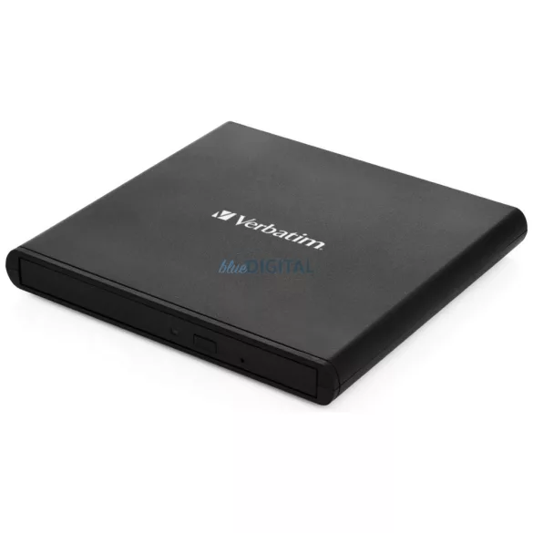 Verbatim külső Slimline CD/DVD író USB-A + USB-A/USB-A - USB-C kábel – fekete (98938)