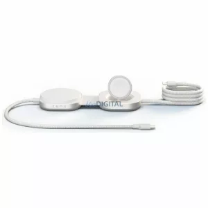 Zens Pro 3 2 az 1-ben vezeték nélküli töltő Apple Watch töltéssel Qi2 15W USB-C/USB-C – fehér