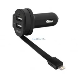  Xqisit Car charger 6A Dual USB+ Lightningcar charger black 20426