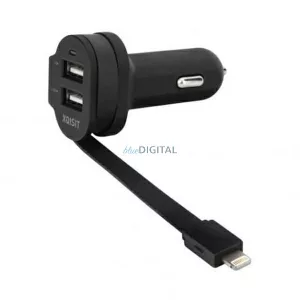 Xqisit Car charger 6A Dual USB+ Lightningcar charger black 20426