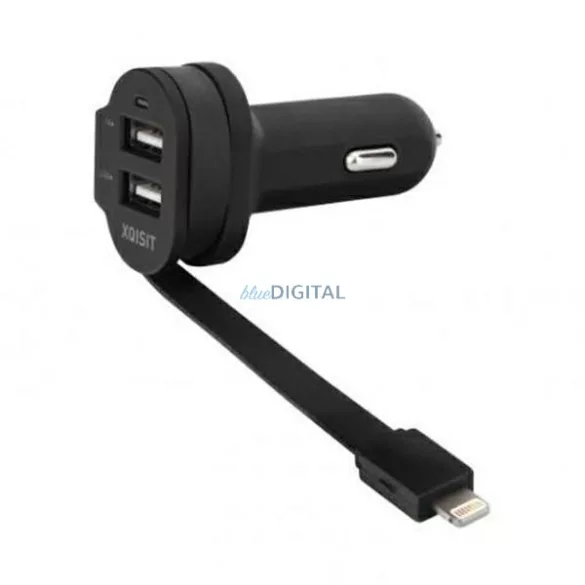 Xqisit Car charger 6A Dual USB+ Lightningcar charger black 20426