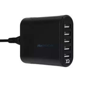 Xqisit Mains charger 8A 5xUSB black 29977