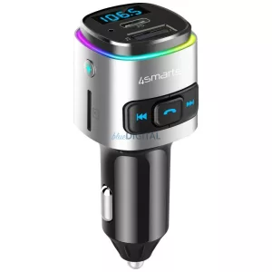 Car Charger  4smarts Media&Assist 2 FM Bluetooth with Multimedia Input and Hands-Free Function silve