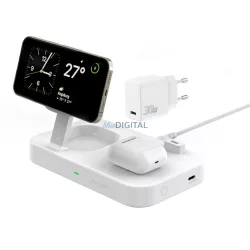   4smarts Inductive charger QI2 Trident 2in1 + USB-C + wall charger 30W white/white 540998