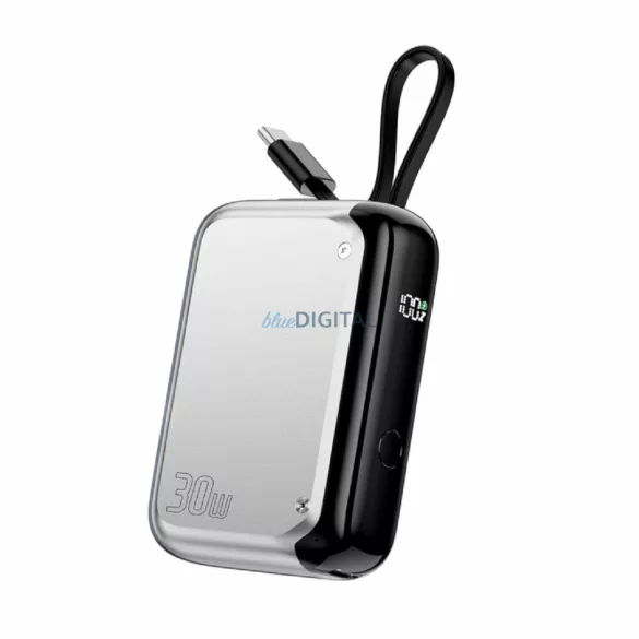 Powerbank 4smarts Pocket 10000mAh 30W with Built-in 15cm USB-C Cable silver