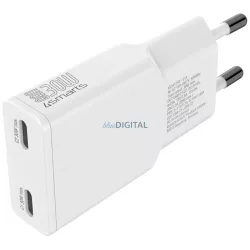   Wall charger 4smarts FlatPlug Slim Dual 30W GaN 2xUSB-C white