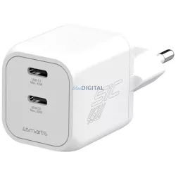 Wall charger 4smarts PDPlug SiC Dual 45W 2xUSB-C white