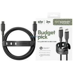   Cable empower by PanzerGlass Racing 60W USB-C to USB-C 2m black