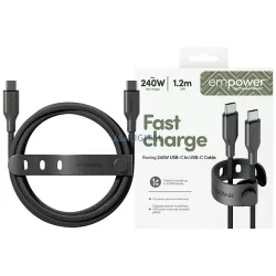   Cable empower by PanzerGlass Racing 240W USB-C to USB-C 1.2m black