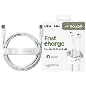 Cable empower by PanzerGlass Racing 240W USB-C to USB-C 1.2m silver-black