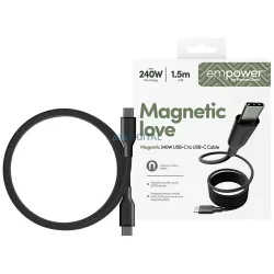   Cable empower by PanzerGlass Magnetic 240W USB-C to USB-C 1.5m black