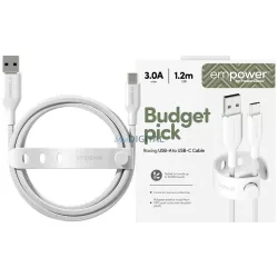   Cable empower by PanzerGlass Racing 60W  USB-A to USB-C 1.2m silver white