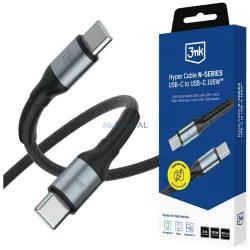   3MK Hyper Cable N-SERIES USB-C to USB-C Cable 3m 20V/5A 100W Black**
