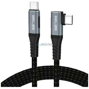 Beline Thunderbolt 4 Right-Angle USB-C Cable 1 m, 48V/5A, 40Gbps, 240W, 8K 60Hz, Black