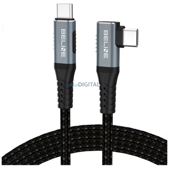 Beline Thunderbolt 4 Right-Angle USB-C Cable 1 m, 48V/5A, 40Gbps, 240W, 8K 60Hz, Black