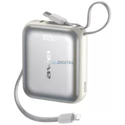   Power bank Awei AS-181 10000mAh 35W USB-C + Lightning/USB-C cables silver