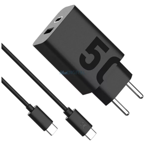 Charger wall Motorola TurboPower 50W Dual USB-C/USB-A with cable USB-C 1m black