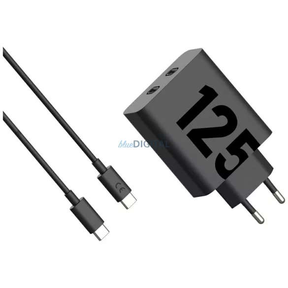 Charger wall Motorola TurboPower 125W Dual 2x USB-C with cable USB-C 1m black