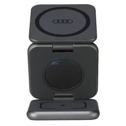   Audi 3-in-1 Wireless Charger Foldable Gray Big Logo AU-MWC3IN1-GT/D1-GY