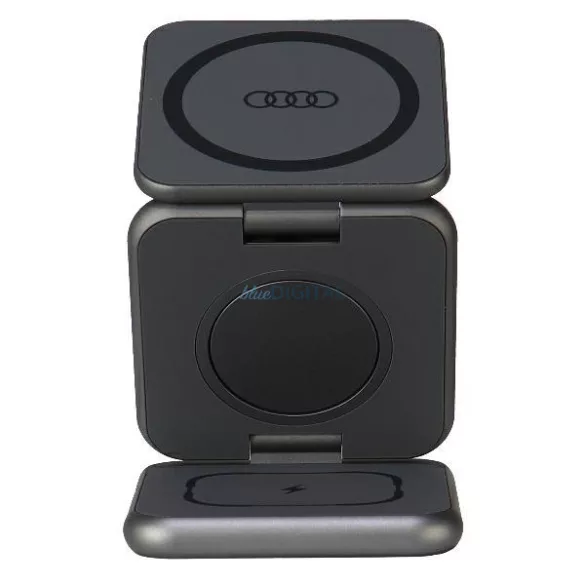 Audi 3-in-1 Wireless Charger Foldable Gray Big Logo AU-MWC3IN1-GT/D1-GY