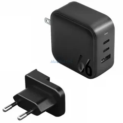   ENERGEA Wall Charger 1xUSB+2xUSB-CPD-PPS-QC 3.0 66W 2C1A black US+EU Travelite GAN66