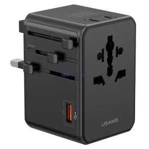 Adapter USAMS 4-in-1 Univesal      Travel Charger T72 65W US/AU/EU/UK black
