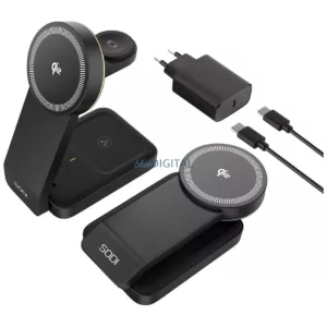 Foldable wireless charger 3-in-1 SODI W79 Qi2 black