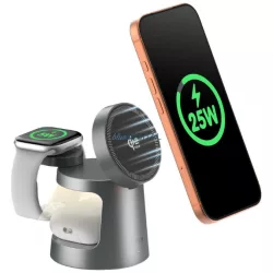 SODI W108A 25W 3-in-1 Wireless Charger with Night Light grey
