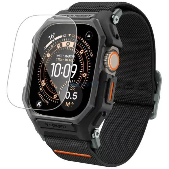 Strap Spigen Lite Fit PRO & Tempered     Glass for Apple Watch Ultra 1 / 2 / 3 (49mm) black