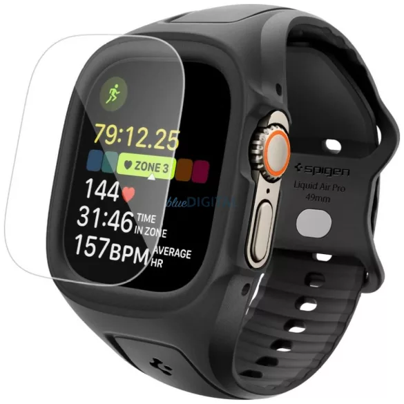 Strap Spigen Liquid Air & Tempered Glass for Apple Watch Ultra 1/2/3 (49mm) black