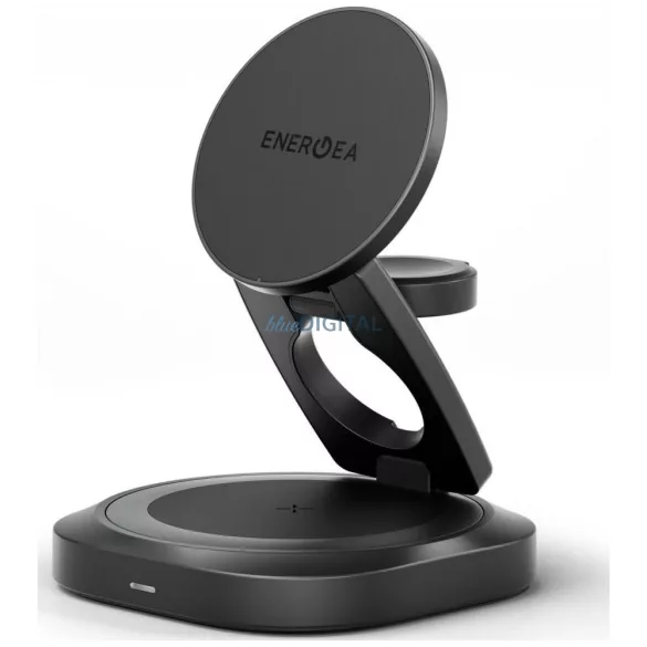 Wireless Charger Energea Alumag GYRO 360 Rotating Qi2.2 25W Foldable gunmetal