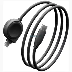   Energea Flow Duo Watch 2-in-1 USB-C to USB-C Cable + Samsung Watch Charger 480Mb/s 60W 1.5m Black