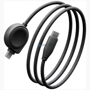 Energea Flow Duo Watch 2-in-1 USB-C to USB-C Cable + Samsung Watch Charger 480Mb/s 60W 1.5m Black