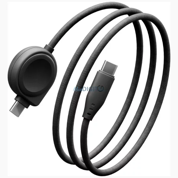 Energea Flow Duo Watch 2-in-1 USB-C to USB-C Cable + Samsung Watch Charger 480Mb/s 60W 1.5m Black