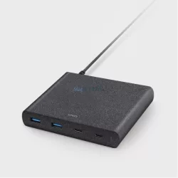   UNIQ HUB Surge Charger 90W charcoal black 2xUSB Quick Charge 3.0 + 2xUSB-C PD 3.0 (LITHOS