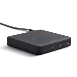 UNIQ HUB Surge Mini Charger 100W charcoal black 2xUSB Quick Charge 3.0 + 2xUSB-C PD 3.0 (LI