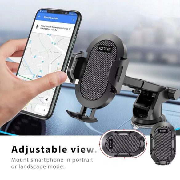 Suport auto universal pentru PDA/GSM pe bord/parbriz - Suport auto universal pentru bord și parbriz Tech-Protect - negru