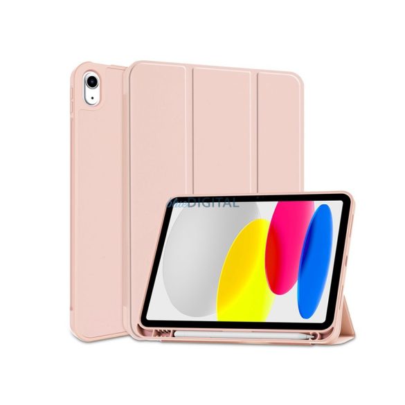 Husă pentru tabletă Apple iPad 10.9 (2022) (Smart Case) cu funcție de pornire/oprire, suport Apple Pencil - Tech-Protect - roz (ambalaj ECO)