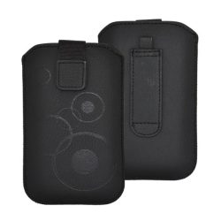   HUSĂ! - DEKOHusă husă standing, model rotund, velcro extensibil, clip pentru curea, universal, dimensiune 5.3") NEGRU