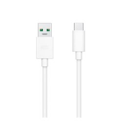   Cablu de date OPPO VOOC (USB - Tip-C, 8A, încărcător rapid, 100cm) ALB