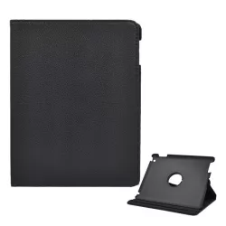   Carcasă în picioare, efect piele (FLIP, 360°, suport desktop) NEGRU Apple IPAD 2, Apple IPAD (a treia generație), Apple IPAD (a patra generație)