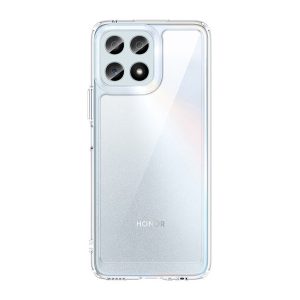 Protecție din plastic pentru telefon (cadru din silicon, rezistent la impact mediu, Husă transparent pe spate) pentru Honor X8 4G