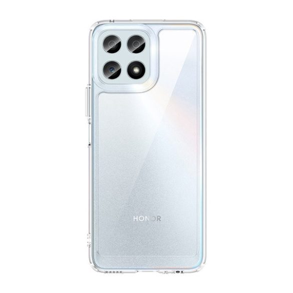 Protecție din plastic pentru telefon (cadru din silicon, rezistent la impact mediu, Husă transparent pe spate) pentru Honor X8 4G
