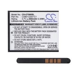   CAMERON SINO 800 mAh LI-ION baterie (CAB3122001C1, CAB3120000C1, CAB20K0000C1, TB-04BA, BY42, BTR510AB compatibil) Alcatel OT-2045, Alcatel OT-815, Alcatel 2005, Alcatel One Touch XTRA (OT-880), Alcatel