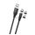 MAXLIFE Cablu de încărcare 3in1 (USB - fulger/Type-C/microUSB, 100cm, magnetic) NEGRU
