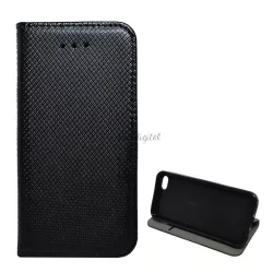   HUSĂ! - Carcasa in picioare, efect piele (FLIP, deschidere laterala, functie suport de masa, model romb) NEGRU Apple iPhone 5C