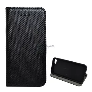 HUSĂ! - Carcasa in picioare, efect piele (FLIP, deschidere laterala, functie suport de masa, model romb) NEGRU Apple iPhone 5C