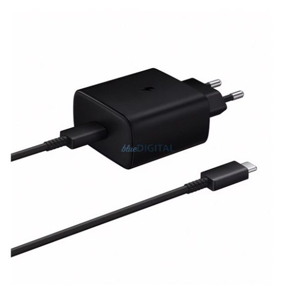 Încărcător de rețea SAMSUNG cu priză Type-C (45W, încărcător rapid PD + cablu Type-C de 100 cm) NEGRU