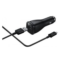   Încărcător auto SAMSUNG priză USB (10W, încărcător rapid + cablu microUSB ECB-DU4EBE) NEGRU