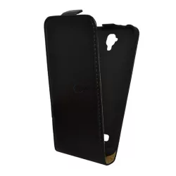   HUSĂ! - Husa in picioare, efect piele (FLIP, deschidere in jos, suport din silicon) NEGRU Huawei Y5 (Y560)